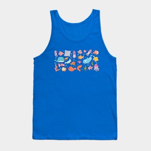 Cute Ocean Life Doodles Tank Top